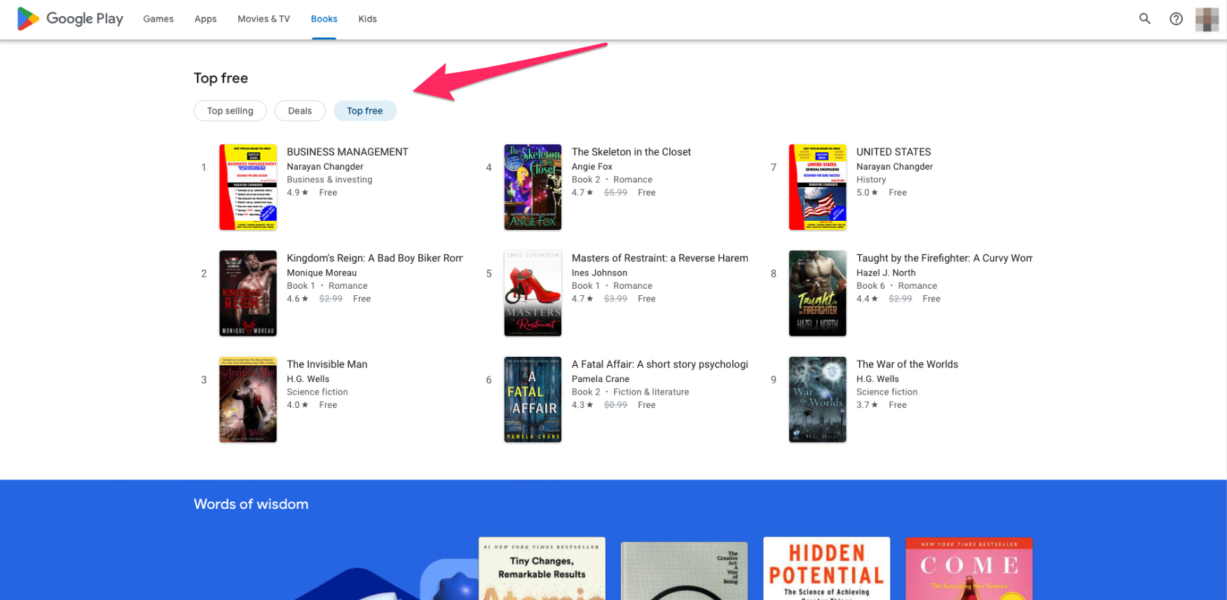 How to Find Free Books on Google Play Books 2